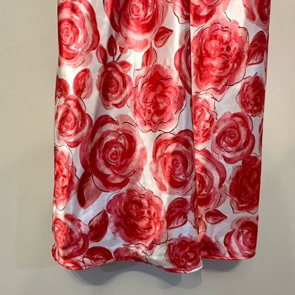 Ambrielle Y2K Era Pink Floral Satin Chemise with Lace Small - Picture 3 of 6